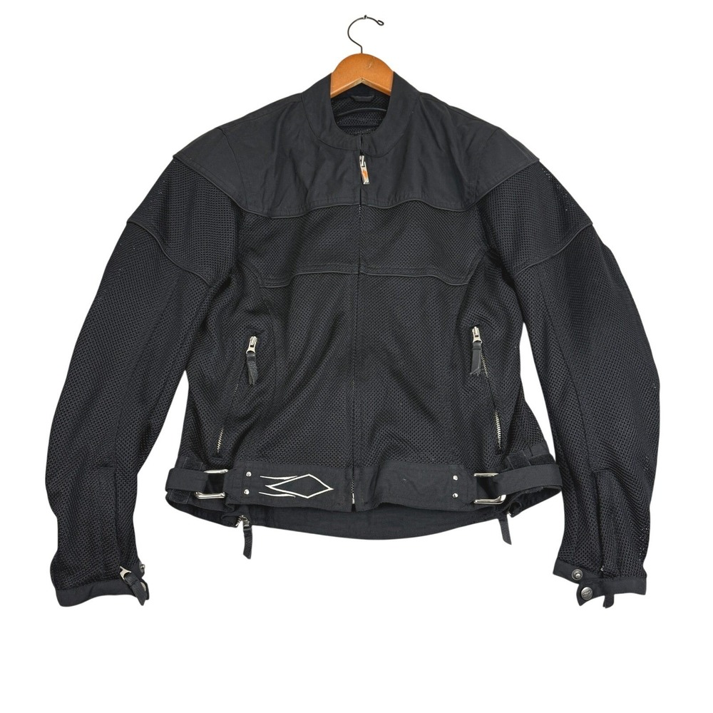 POWER TRIP Full Zip Protective Motorcycle‎ Jacket Womens Size M Black